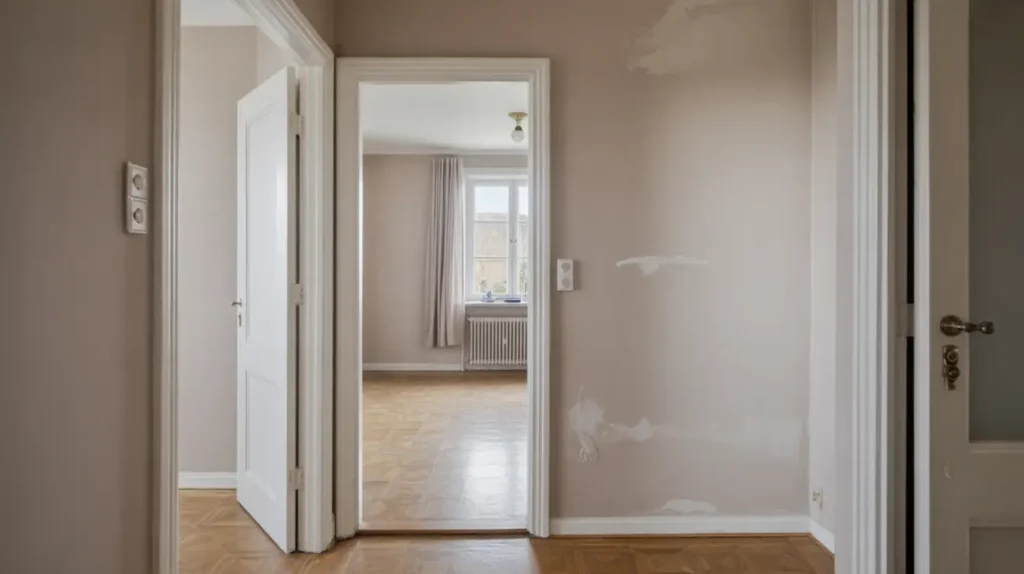 sovrum och hall omm lades i neutral kul r i linero lund